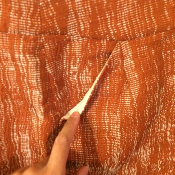 J Crew Orange Textured Tweed Pencil Skirt Size 0 - Picture 4 of 6